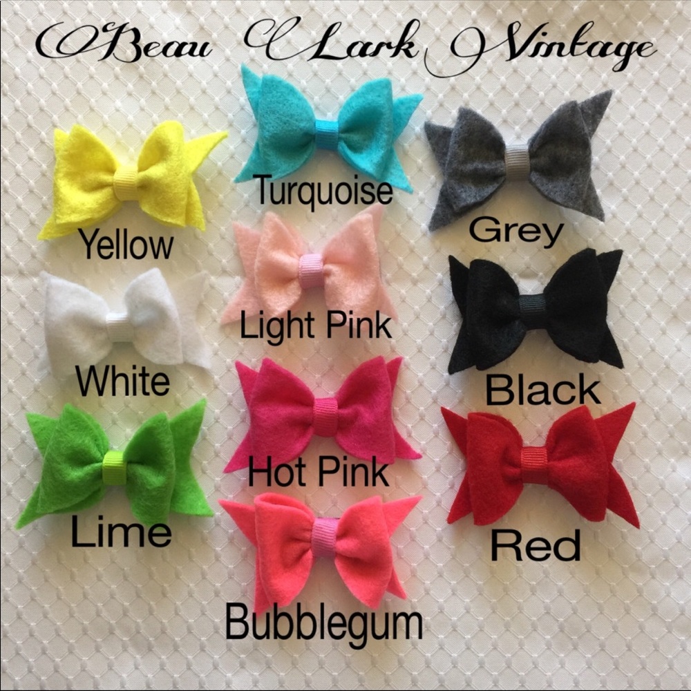 Beau Lark Vintage Felt Bows 10 pc Pack